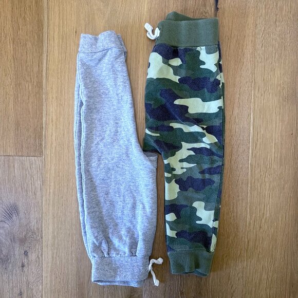 Gerber Camo Joggers (2-Pack) • Size 24M • Grey & Camo • Streetwear Neutral Vibe - Picture 1 of 16